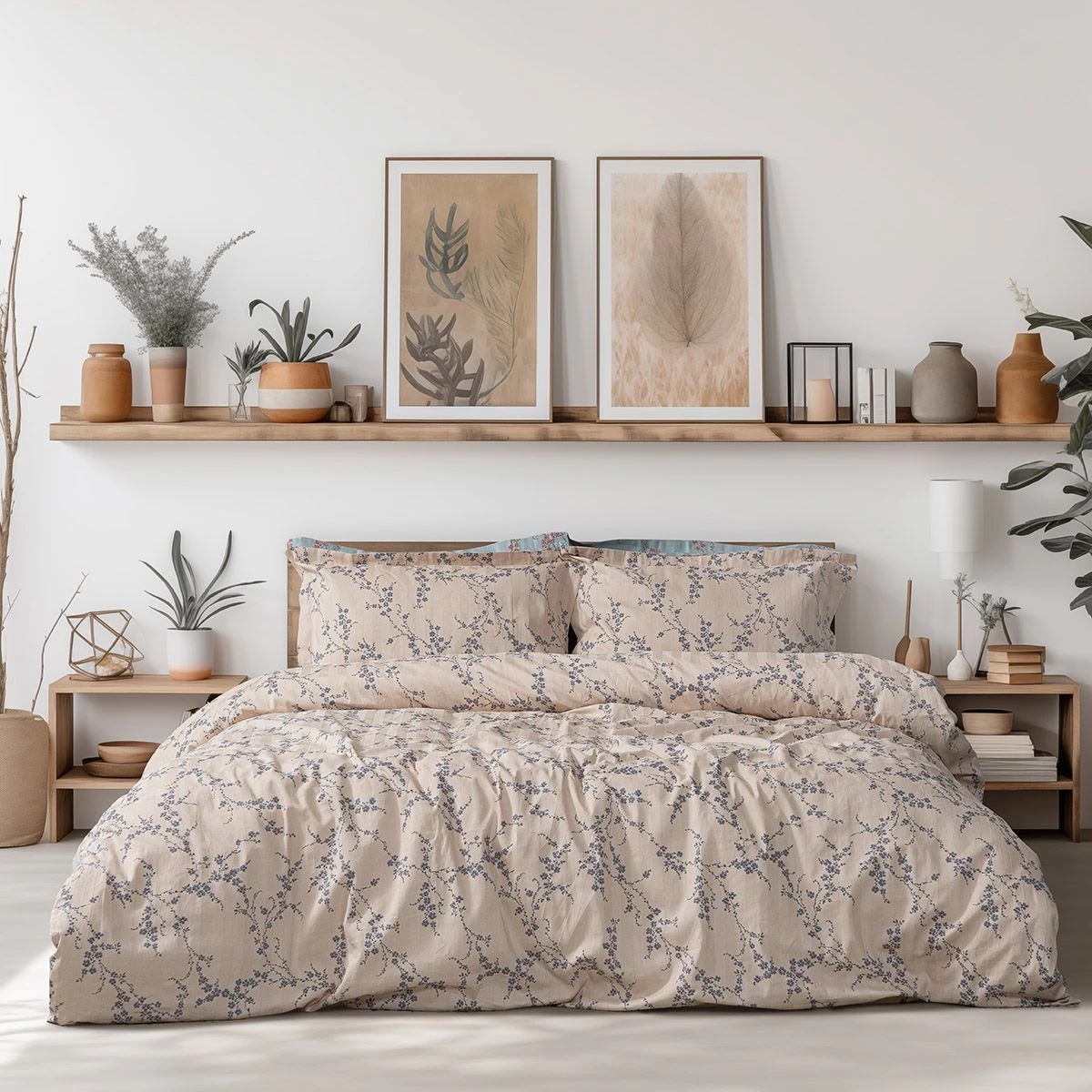 Beauty Home Σετ πάπλωμα υπέρδιπλο Art 12210 Anastasia 100% Βαμβακοσατέν 300tc 220x240 Μπεζ