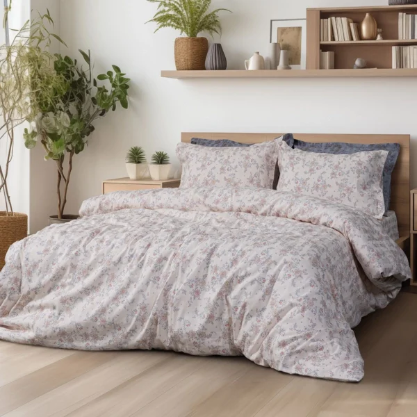 12213 Beauty Home Σετ πάπλωμα υπέρδιπλο Art 12213 Renata 100% Βαμβακοσατέν 300tc 220x240 Μπεζ