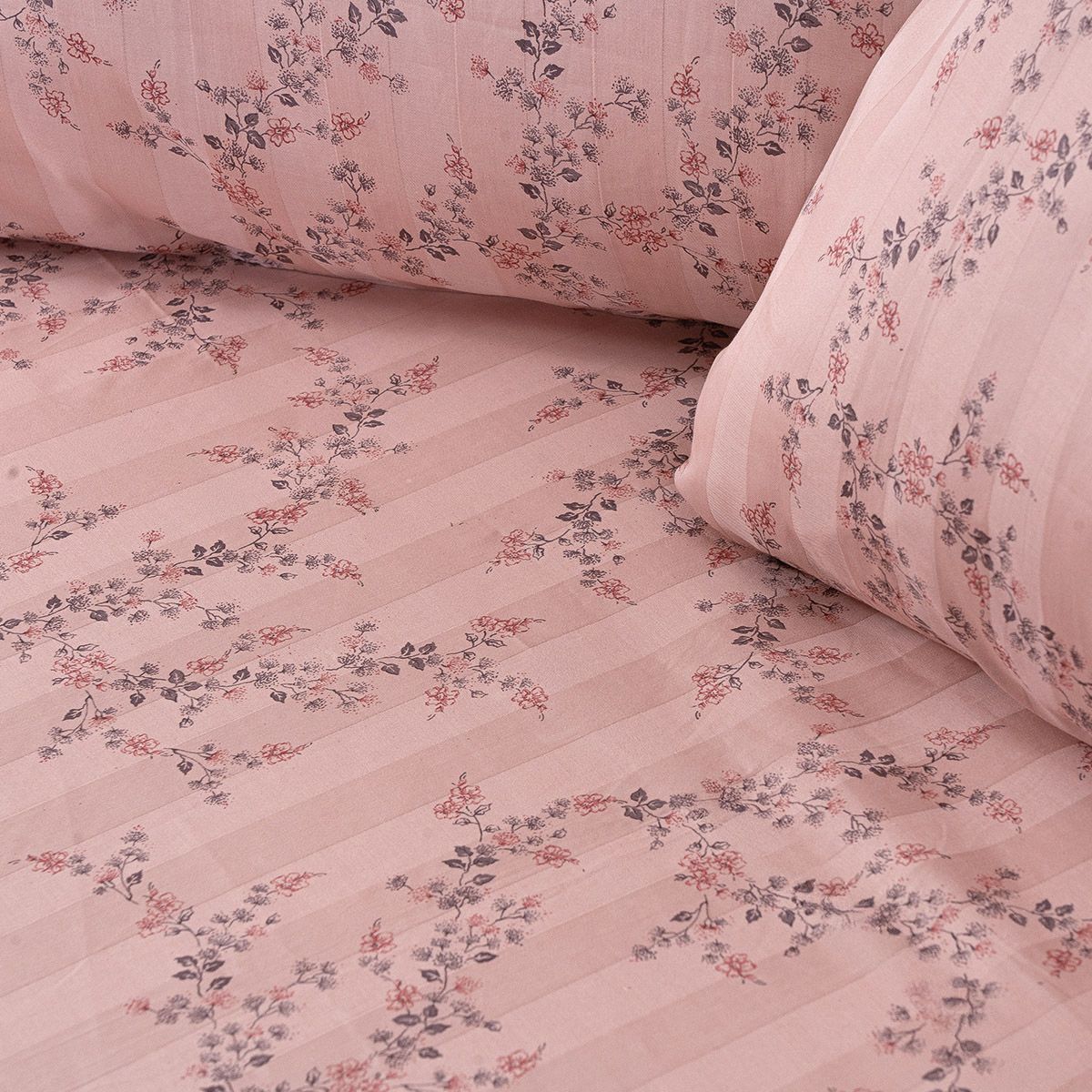 12214_zoom Beauty Home Σετ πάπλωμα υπέρδιπλο Art 12214 Flora 100% Βαμβακοσατέν 300tc 220x240 Σομόν