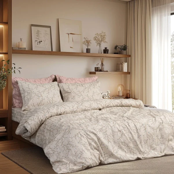 Beauty Home Σετ πάπλωμα υπέρδιπλο Art 12215 Nova 100% Βαμβακοσατέν 300tc 220x240 Άμμου