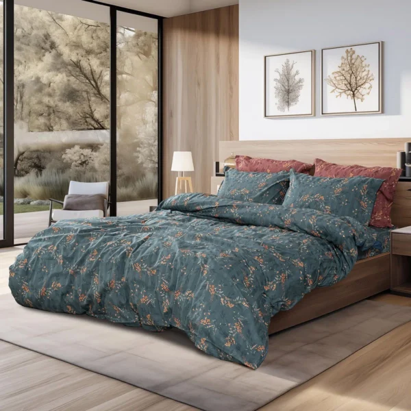 12217 Beauty Home Σετ πάπλωμα υπέρδιπλο Art 12217 Gemini 100% Βαμβακοσατέν 300tc 220x240 Κυπαρισσί