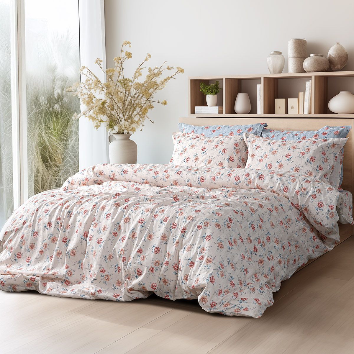 Beauty Home Σετ παπλωματοθήκη υπέρδιπλη Art 12218 Chloe 100% Βαμβακοσατέν 300tc 230x250 Μπεζ