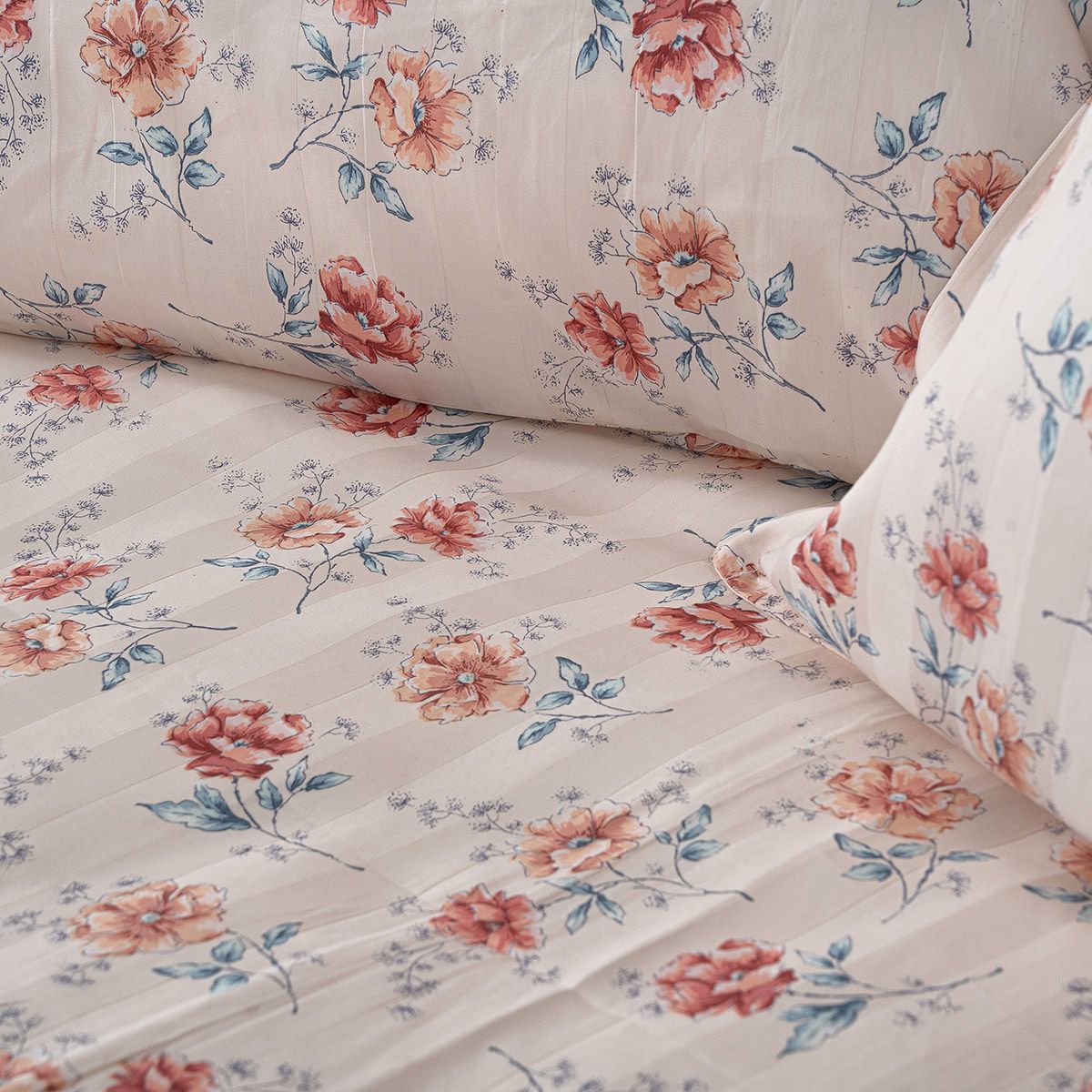 Beauty Home Σετ πάπλωμα υπέρδιπλο Art 12218 Chloe 100% Βαμβακοσατέν 300tc 220x240 Μπεζ