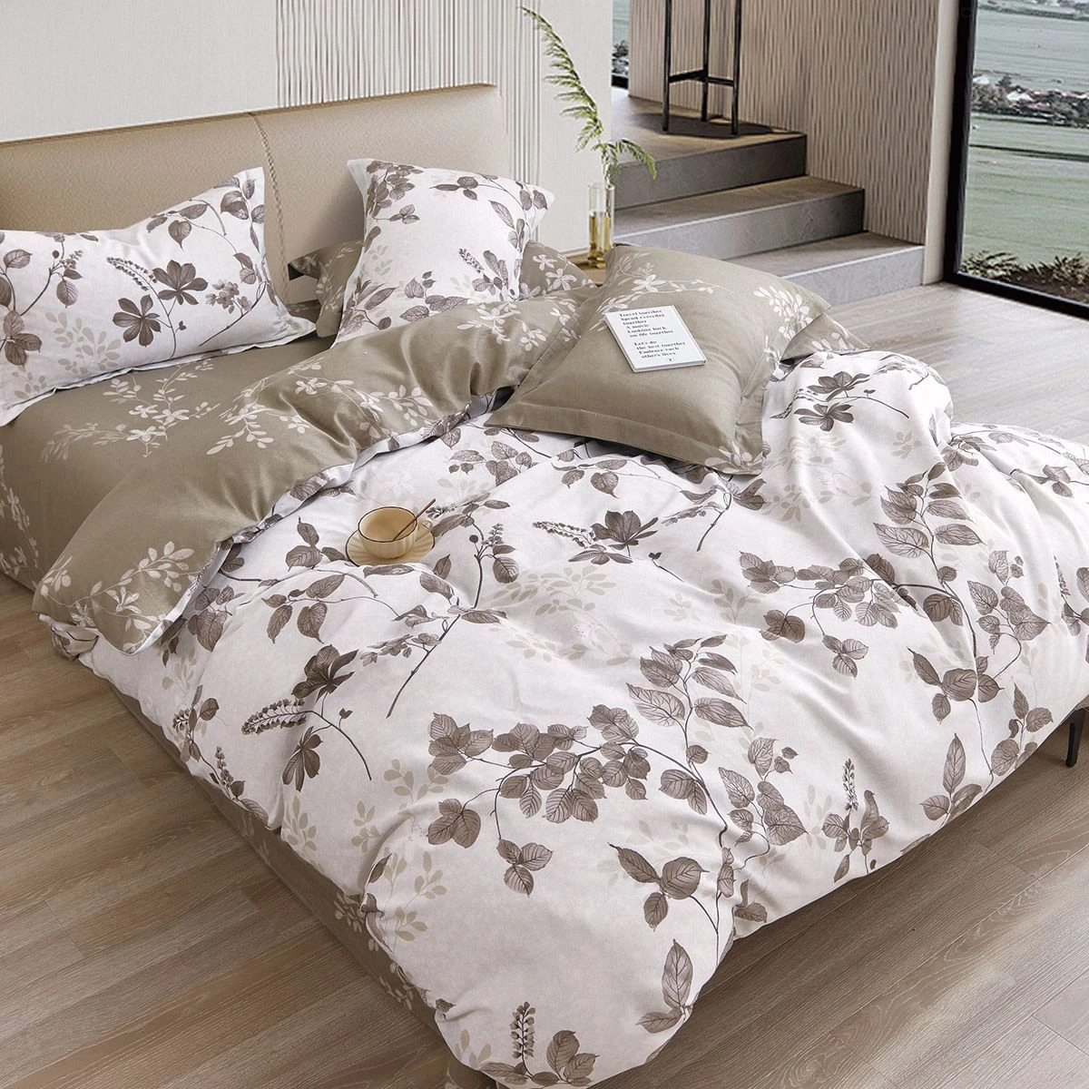 Beauty Home Σετ κουβερλί υπέρδιπλο Art 12275 Alcestis 220x240 Μόκα