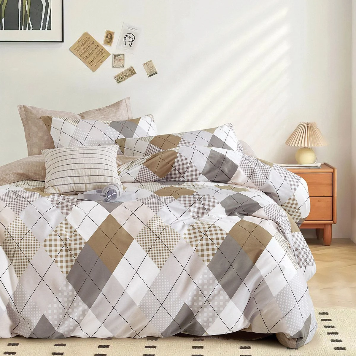 Beauty Home Σετ κουβερλί υπέρδιπλο Art 12276 Anna 220x240 Γκρι,Μπεζ