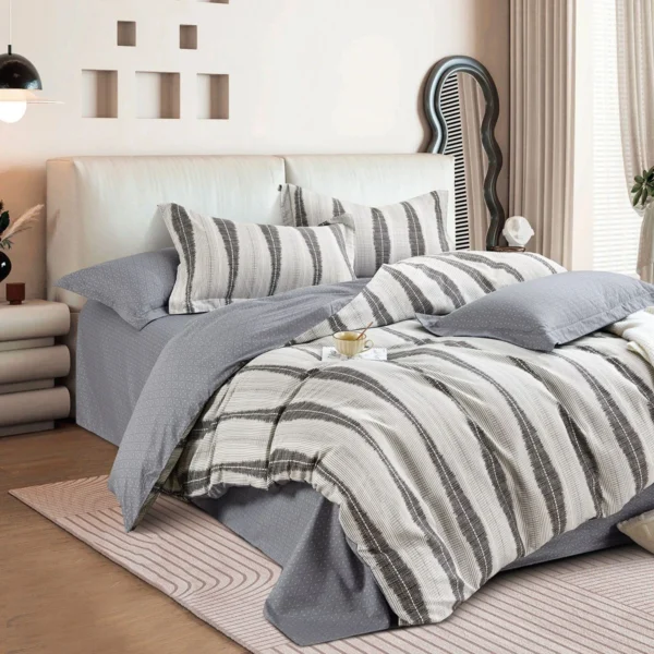 12288 Beauty Home Σετ πάπλωμα υπέρδιπλο Art 12288 Adamantia 220x240 Εκού,Ανθρακί