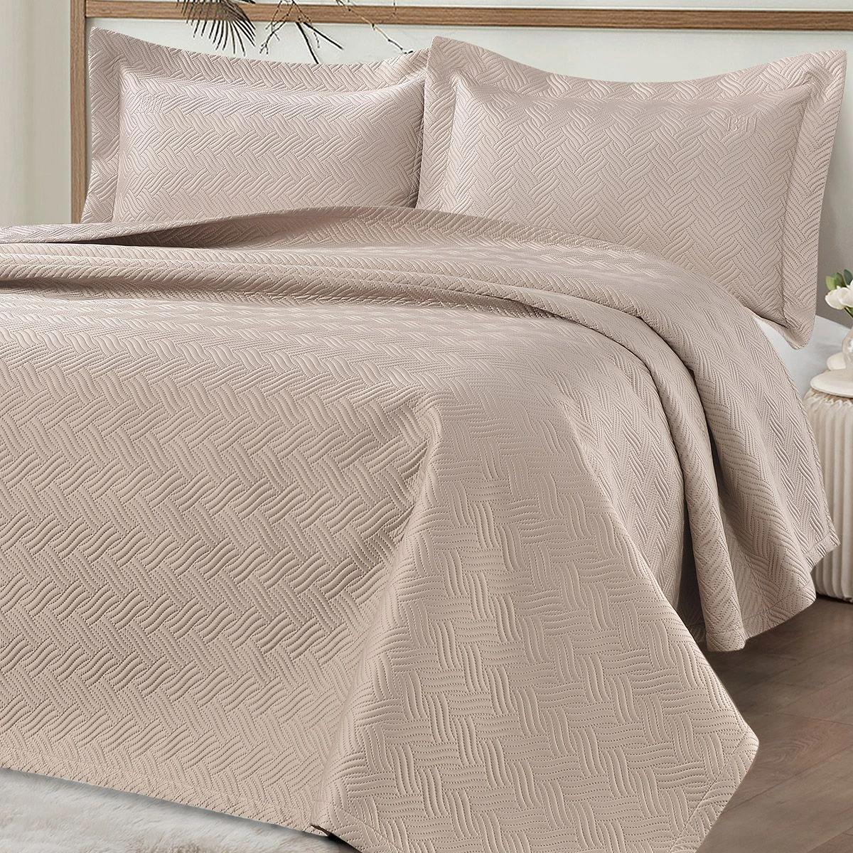 Beauty Home Σετ κουβερλί υπέρδιπλο Melusine Art 12317 230x250 Άμμου