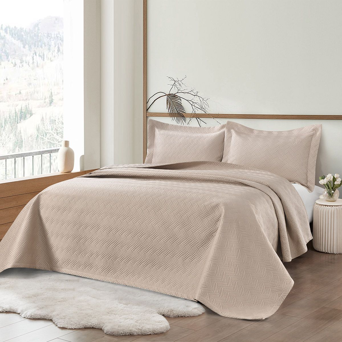 Beauty Home Σετ κουβερλί υπέρδιπλο Melusine Art 12317 230x250 Άμμου