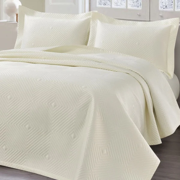 Beauty Home Σετ κουβερλί υπέρδιπλο Titania Art 12318 230x250 Εκρού