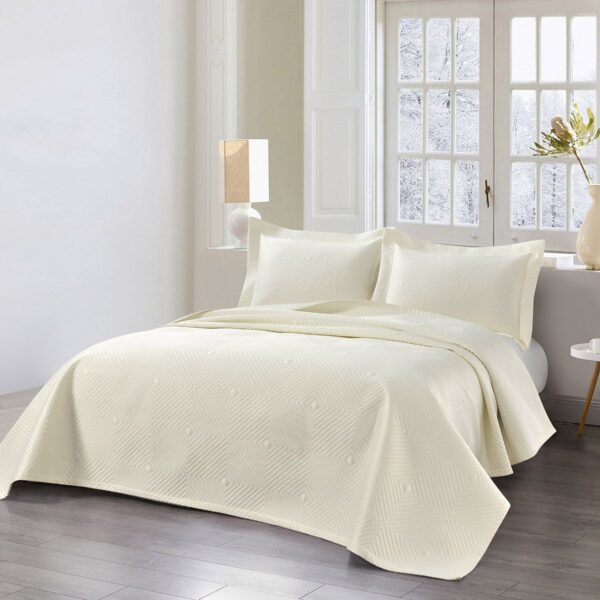 Beauty Home Σετ κουβερλί υπέρδιπλο Titania Art 12318 230x250 Εκρού