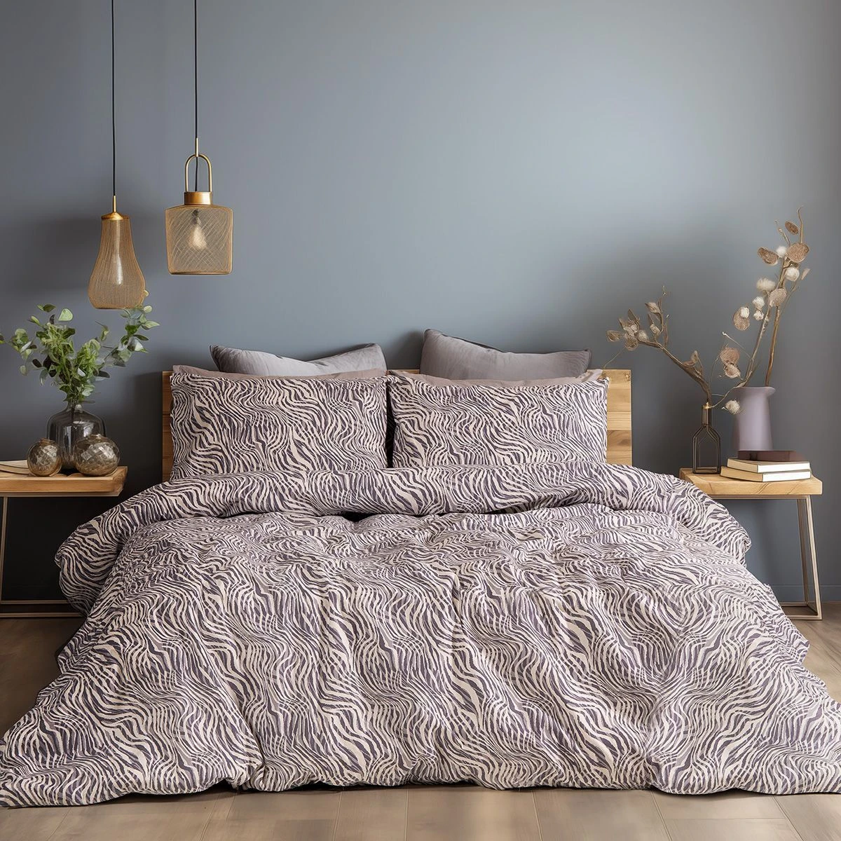 Beauty Home Σετ σεντόνια φανελένια King Size Gogh Art 12334 270x260 Μόκα