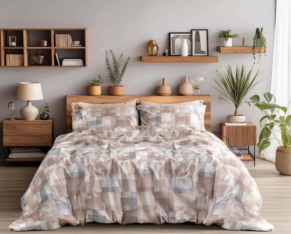 Beauty Home Σετ σεντόνια φανελένια υπέρδιπλα με λάστιχο Renoir Art 12338 170x200+32 Μπεζ