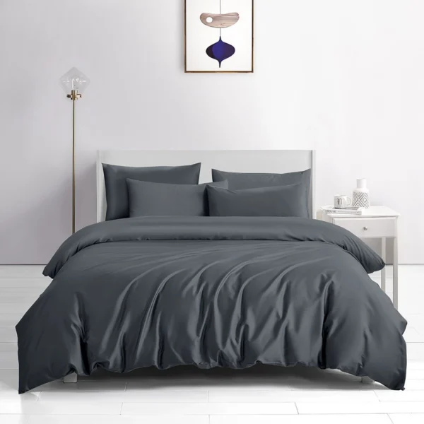 12350 Beauty Home Σετ παπλωματοθήκη υπέρδιπλη Bamboo 300tc Art 12350 Midnight Charm 240x260 Ανθρακί