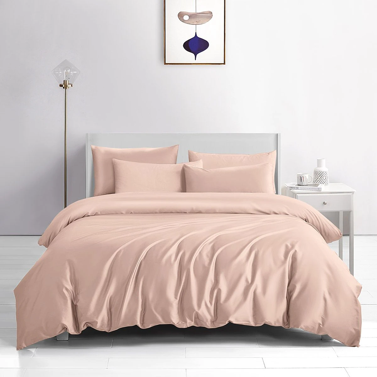 Beauty Home Σετ σεντόνια υπέρδιπλα με λάστιχο Bamboo 300tc Art 12351 Dusty Romance 170x200+35 Σάπιο μήλο