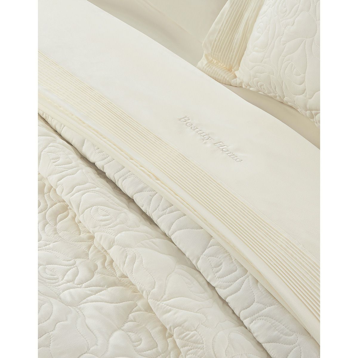 Beauty Home Σετ κουβερλί υπέρδιπλο Rose Art 12500 230x250 Εκρού
