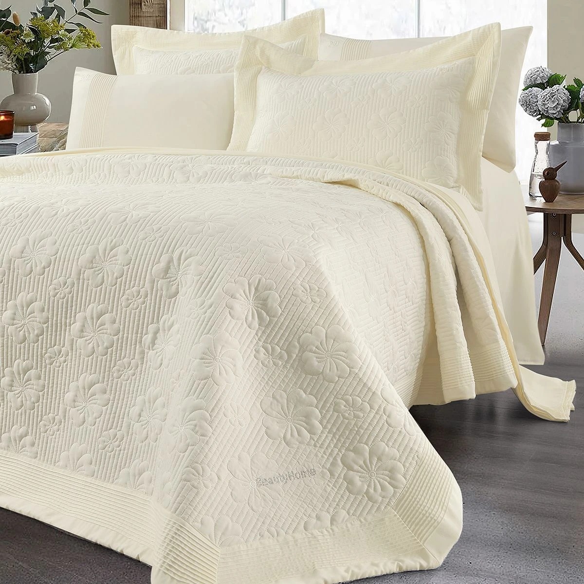 12502_ecru Beauty Home Σετ κουβερλί υπέρδιπλο Marilia Art 12502 230x250 Εκρού