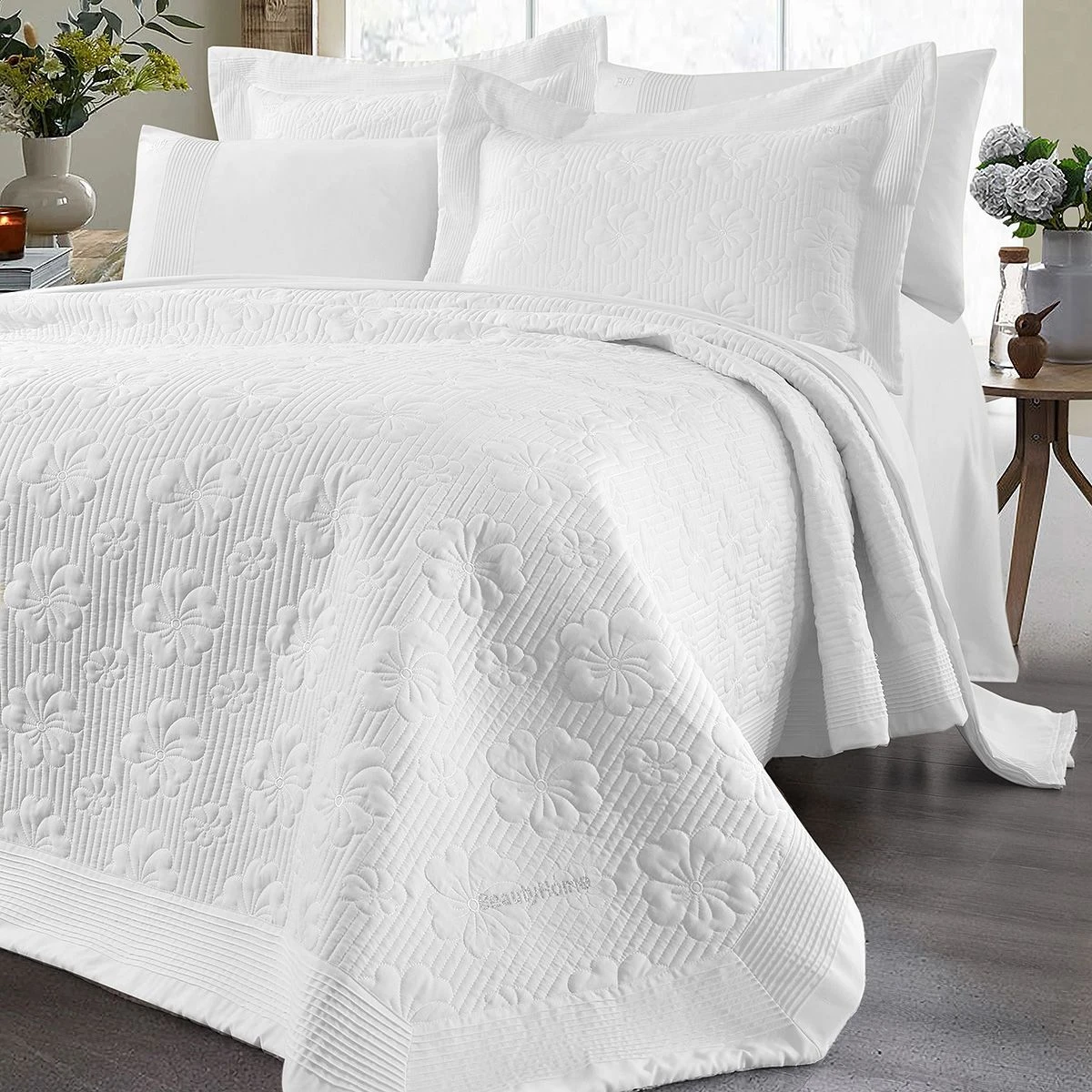 12502_white Beauty Home Σετ κουβερλί υπέρδιπλο Marilia Art 12502 230x250 Λευκό