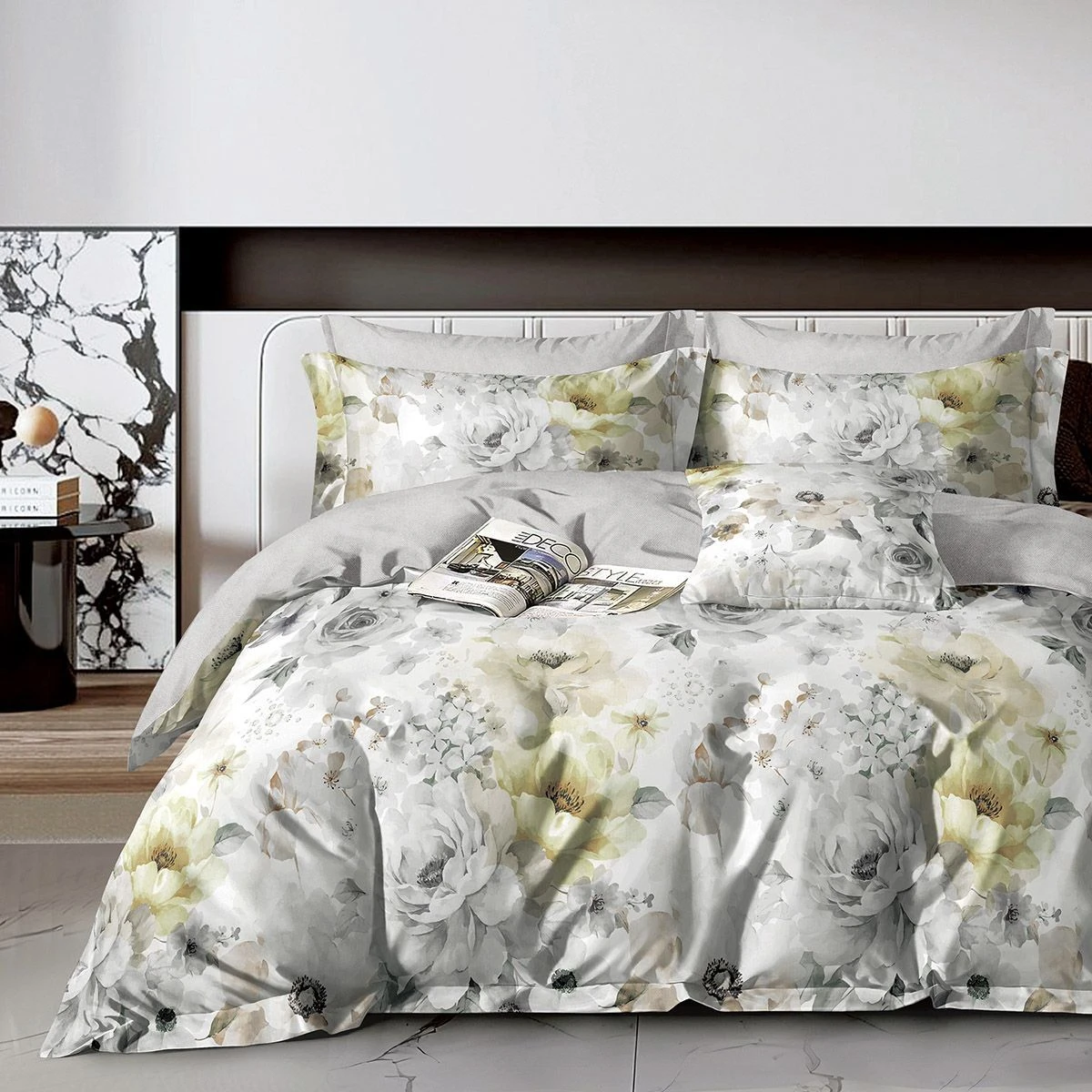 Beauty Home Σετ παπλωματοθήκη υπέρδιπλη Art 12610 Giovanni 230x250 Γκρι