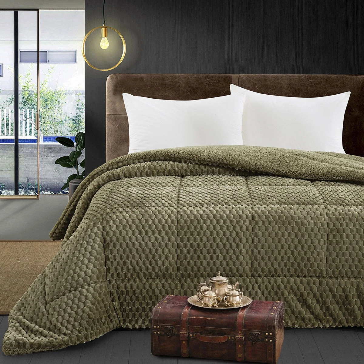 Beauty Home Κουβερτοπάπλωμα υπέρδιπλο Art 12652 220x240 Λαδί