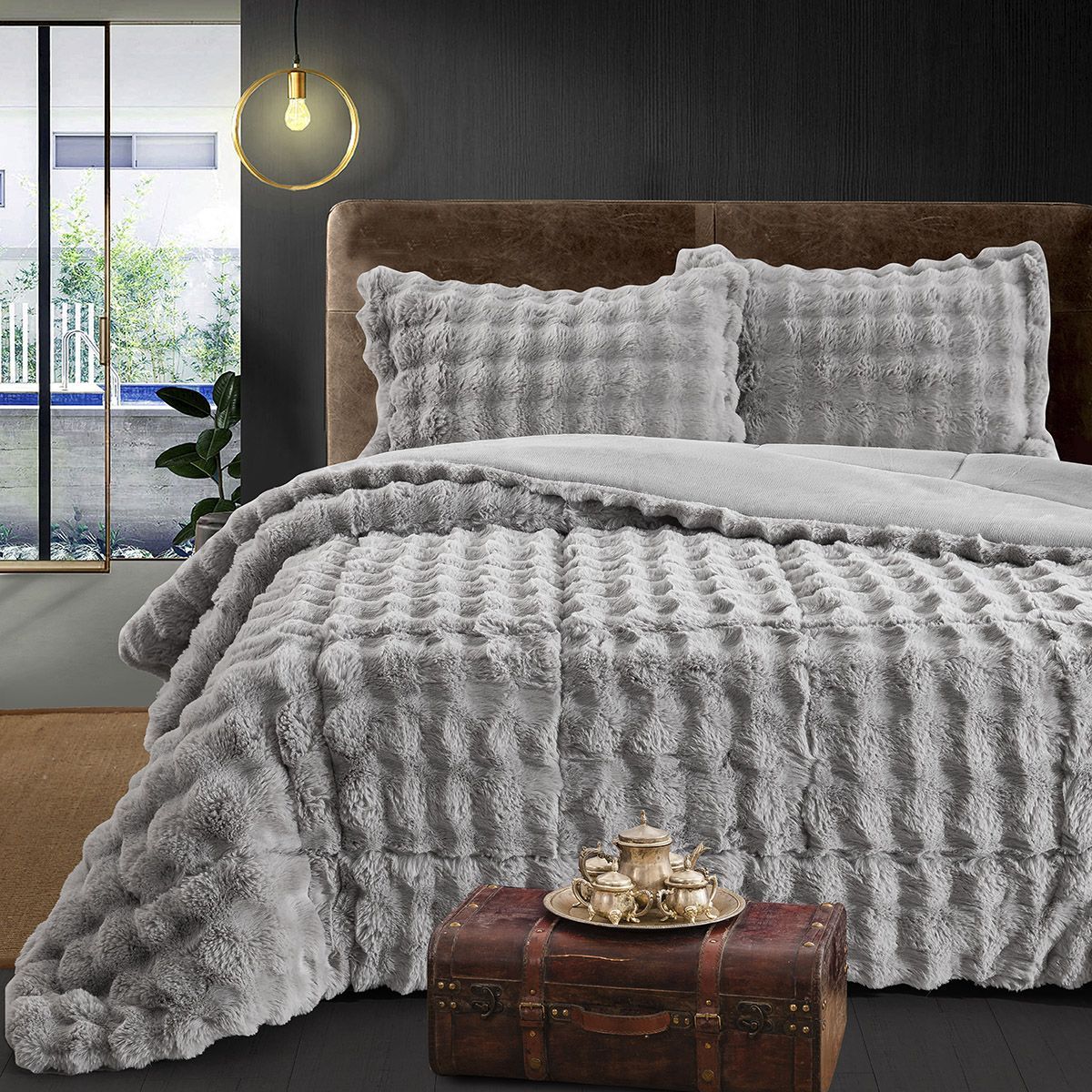 Beauty Home Κουβερτοπάπλωμα υπέρδιπλο Art 12662 220x240 Γκρι