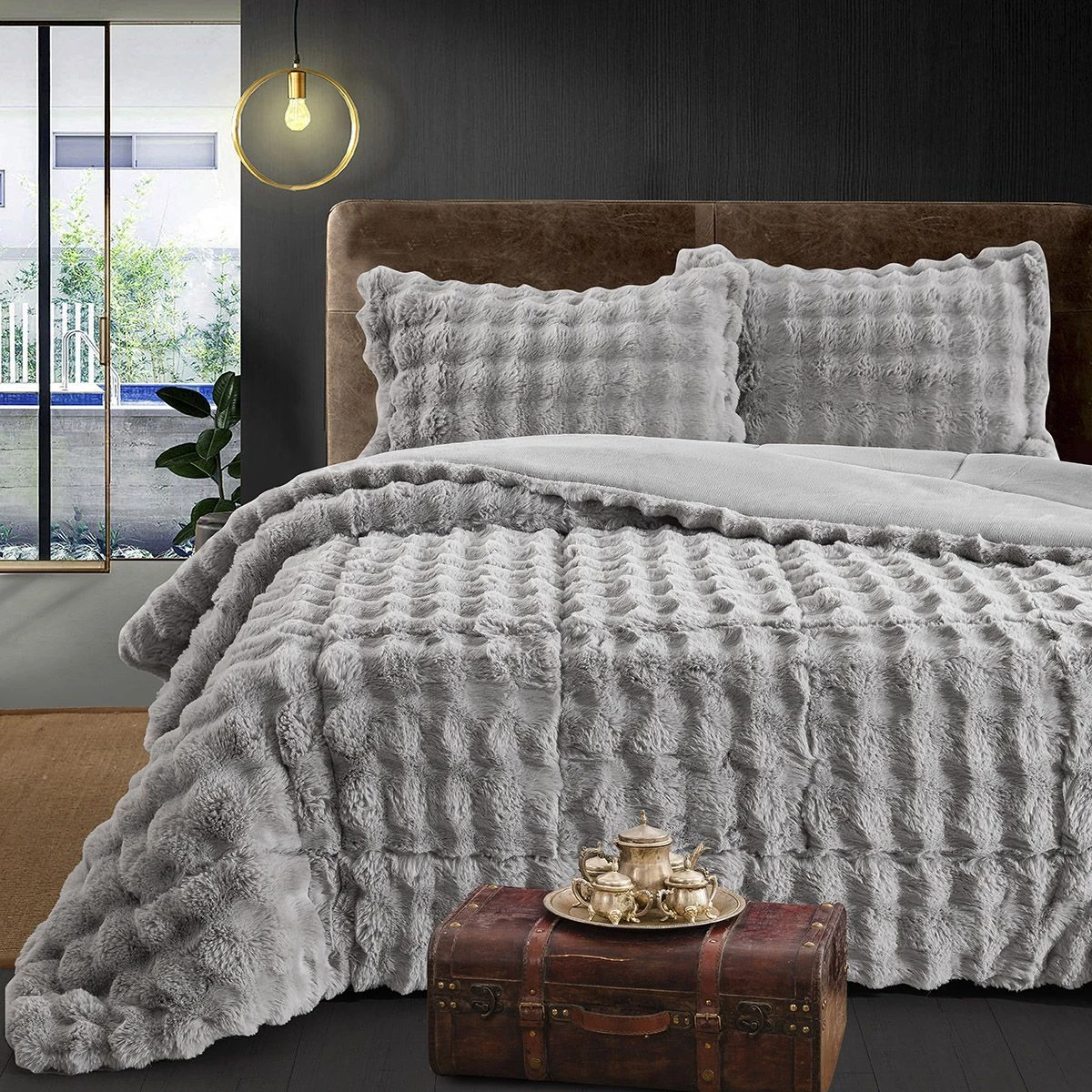 Beauty Home Κουβερτοπάπλωμα υπέρδιπλο Art 12662 220x240 Γκρι