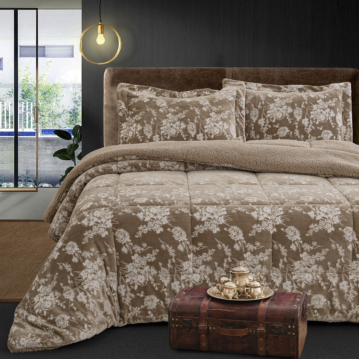 Beauty Home Κουβερτοπάπλωμα υπέρδιπλο Art 12672 220x240 Μπεζ