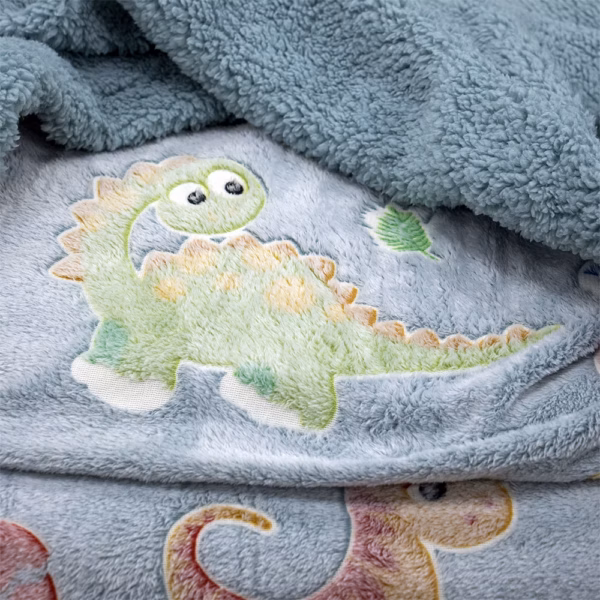 LINO ΚΟΥΒΕΡΤΑ FLEECE SHERPA ΦΩΣΦΟΡΙΖΕ VOLCANO GREY-CIEL 160X220