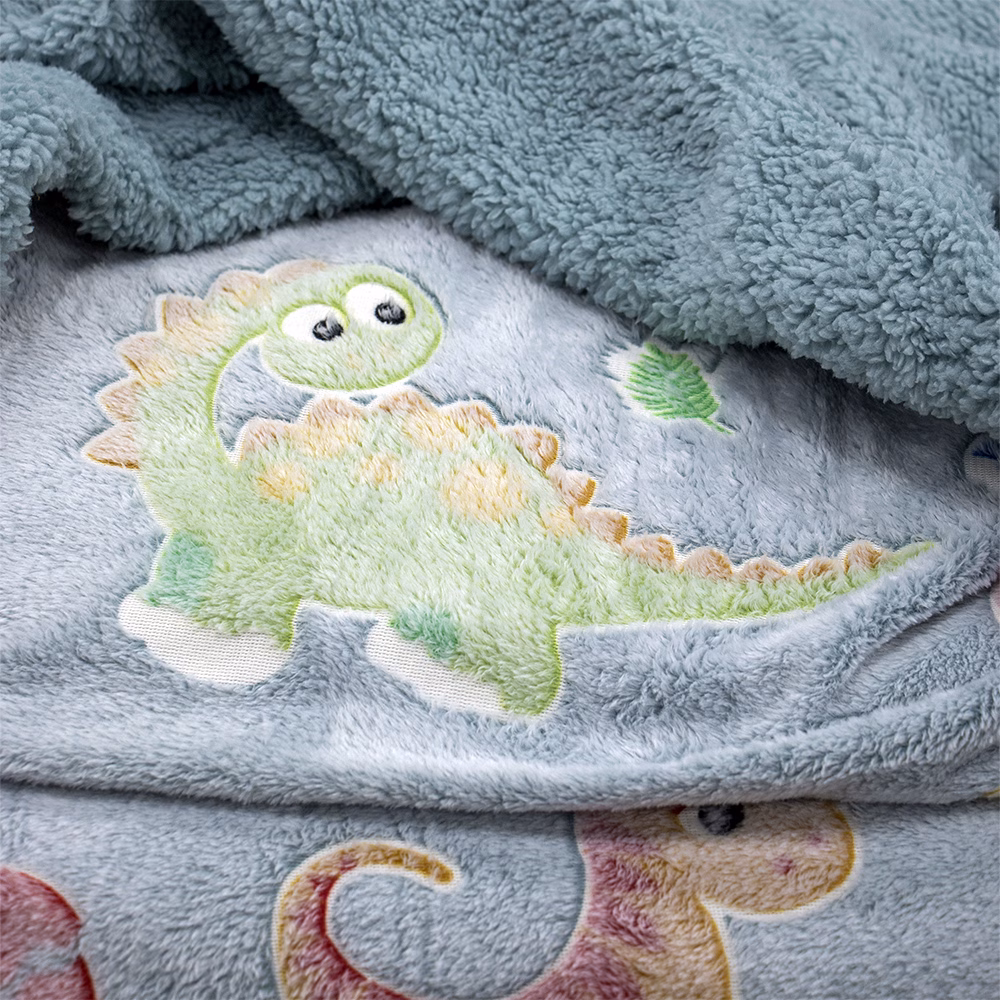 LINO ΚΟΥΒΕΡΤΑ FLEECE SHERPA ΦΩΣΦΟΡΙΖΕ VOLCANO GREY-CIEL 160X220