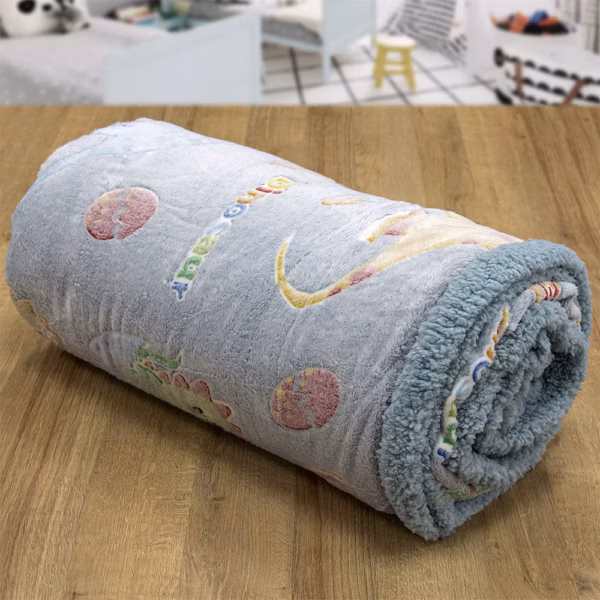 LINO ΚΟΥΒΕΡΤΑ FLEECE SHERPA ΦΩΣΦΟΡΙΖΕ VOLCANO GREY-CIEL 160X220