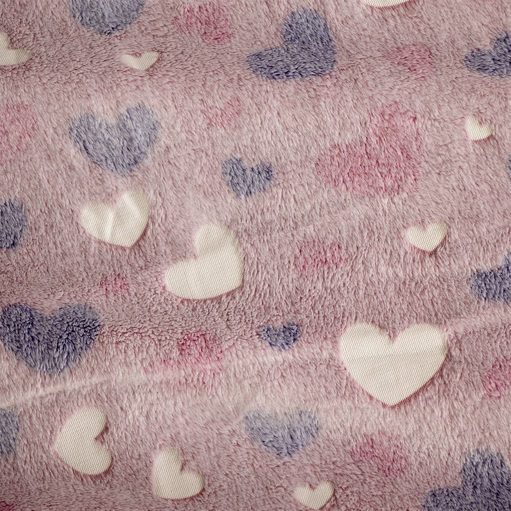 LINO ΚΟΥΒΕΡΤΑ FLEECE SHERPA ΦΩΣΦΟΡΙΖΕ HERZ PINK 160X220