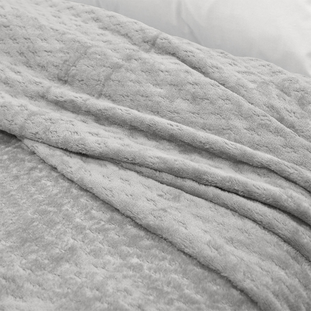 LINO Κουβέρτα Υπέρδιπλη (220x240) Flannel Lofti Ασημί