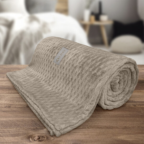 LINO Κουβέρτα Υπέρδιπλη (220x240) Flannel Lofti Taupe