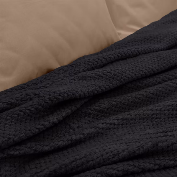 1300002081-a LINO Κουβέρτα Υπέρδιπλη (220x240) Fleece Napnest Μαύρο