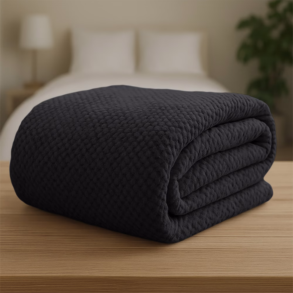1300002081-e LINO Κουβέρτα Υπέρδιπλη (220x240) Fleece Napnest Μαύρο