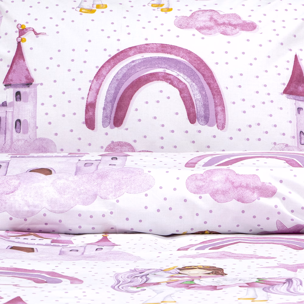 LINO Παιδικά Σετ Σεντόνια (170x260) Dreamy Castleland Λευκό