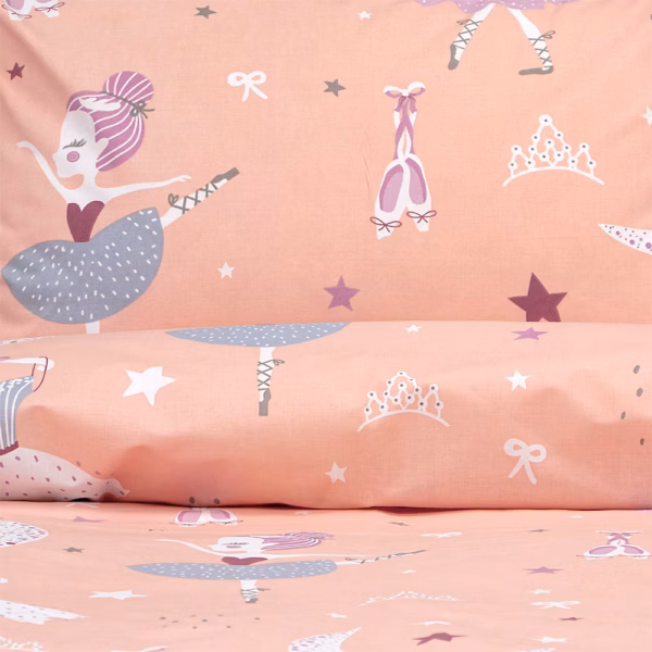 LINO Παιδικά Σετ Σεντόνια (170x260) Dreamy Dancers Κοραλί