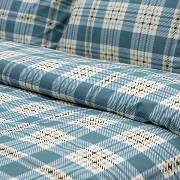 LINO Σετ Σεντόνια Με Λάστιχο (105x200+32) Panier Μπλε