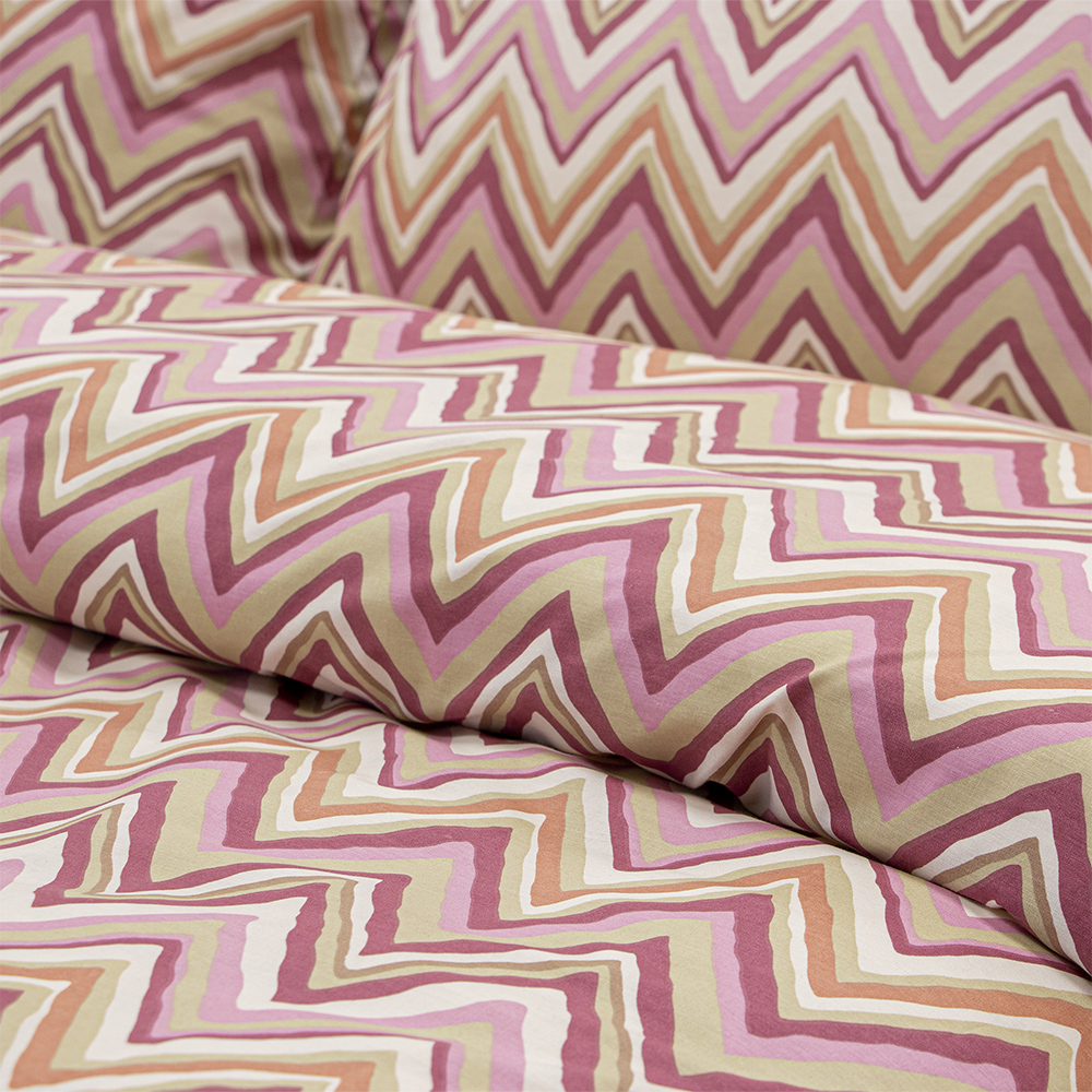 LINO Σετ Σεντόνια Με Λάστιχο (105x200+32) Flots Ροζ