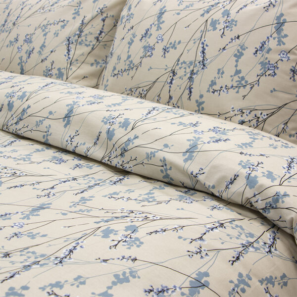 LINO Σετ Σεντόνια Με Λάστιχο (105x200+32) Amandes Μπλε