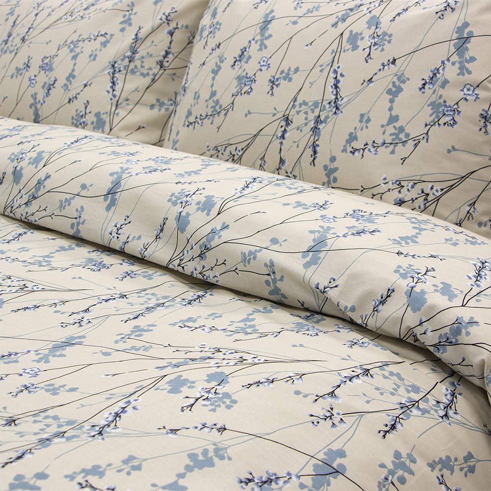 LINO Σετ Σεντόνια Με Λάστιχο (105x200+32) Amandes Μπλε