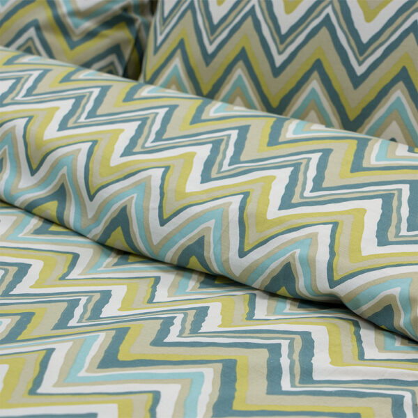 LINO Σετ Σεντόνια Υπέρδιπλα με Λάστιχο (165x200+32) Flots Πετρόλ