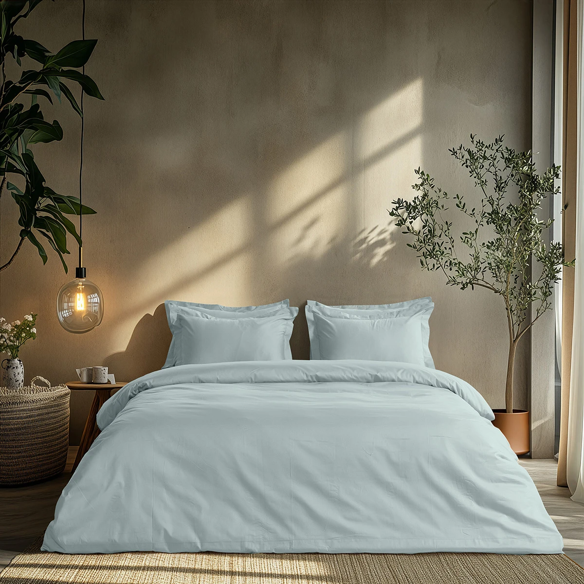 Beauty Home Σετ σεντόνια υπέρδιπλα με λάστιχο Art 1700 Harmony 170x200+30 Σιελ