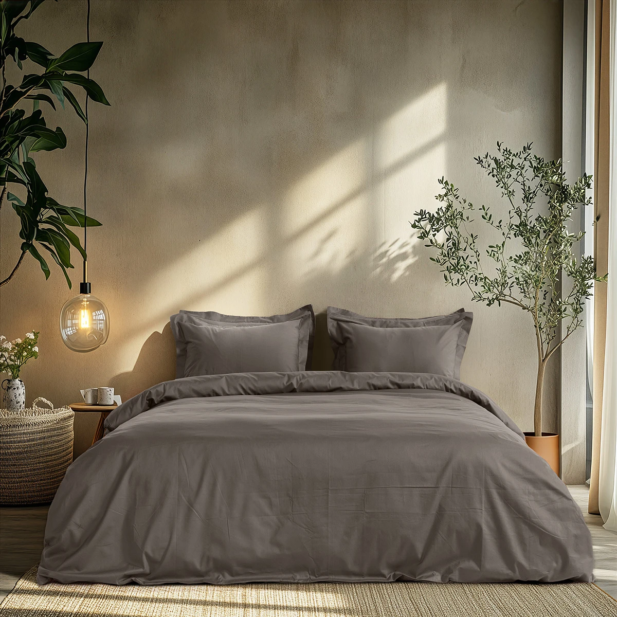 1700_Grey Beauty Home Σετ παπλωματοθήκη μονή Art 1700 Harmony 170x250 Γκρι
