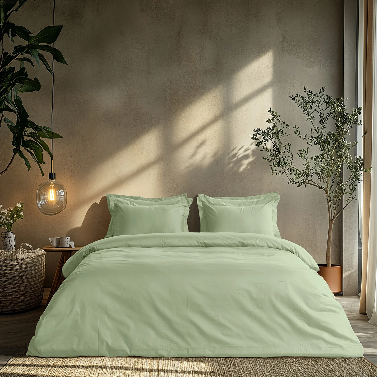 Beauty Home Σετ σεντόνια υπέρδιπλα με λάστιχο Art 1700 Harmony 170x200+30 Μέντα