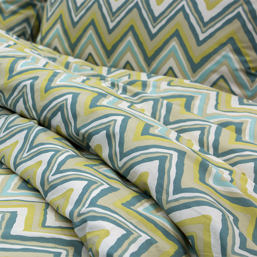 LINO Σετ Παπλωματοθήκη Μονή (165x245) Flots Πετρόλ