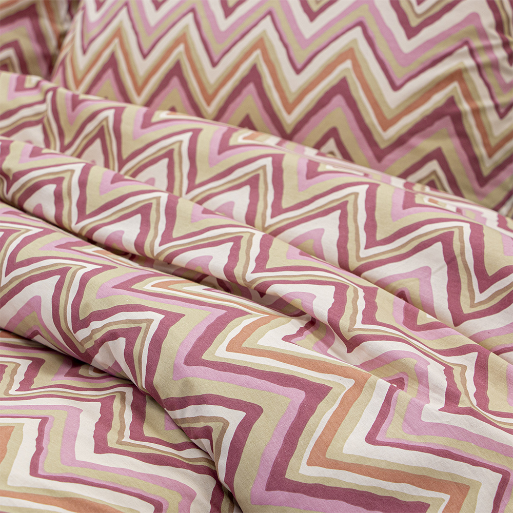 LINO Σετ Παπλωματοθήκη Υπέρδιπλη (225x245) Flots Ροζ