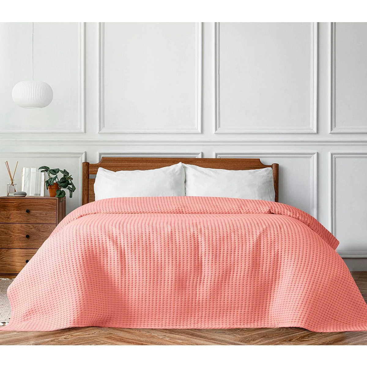 Beauty Home Πικέ μονή waffle Art 1990 Coral 170x240 Κοραλί