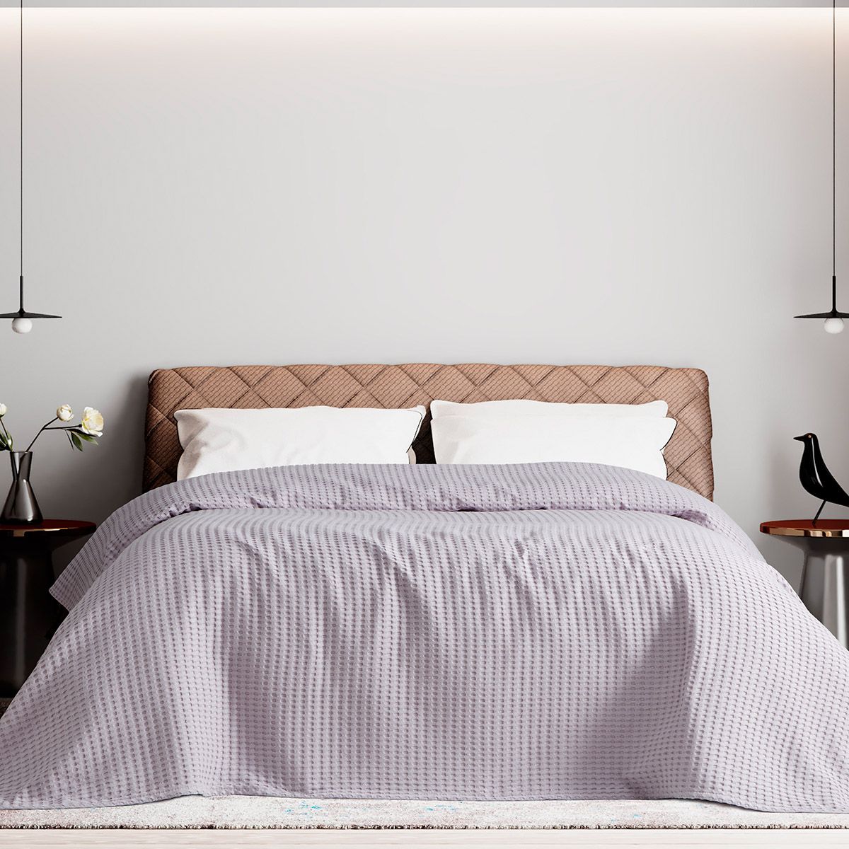 Beauty Home Πικέ υπέρδιπλη waffle Art 1990 Lilac 230x240 Λιλά