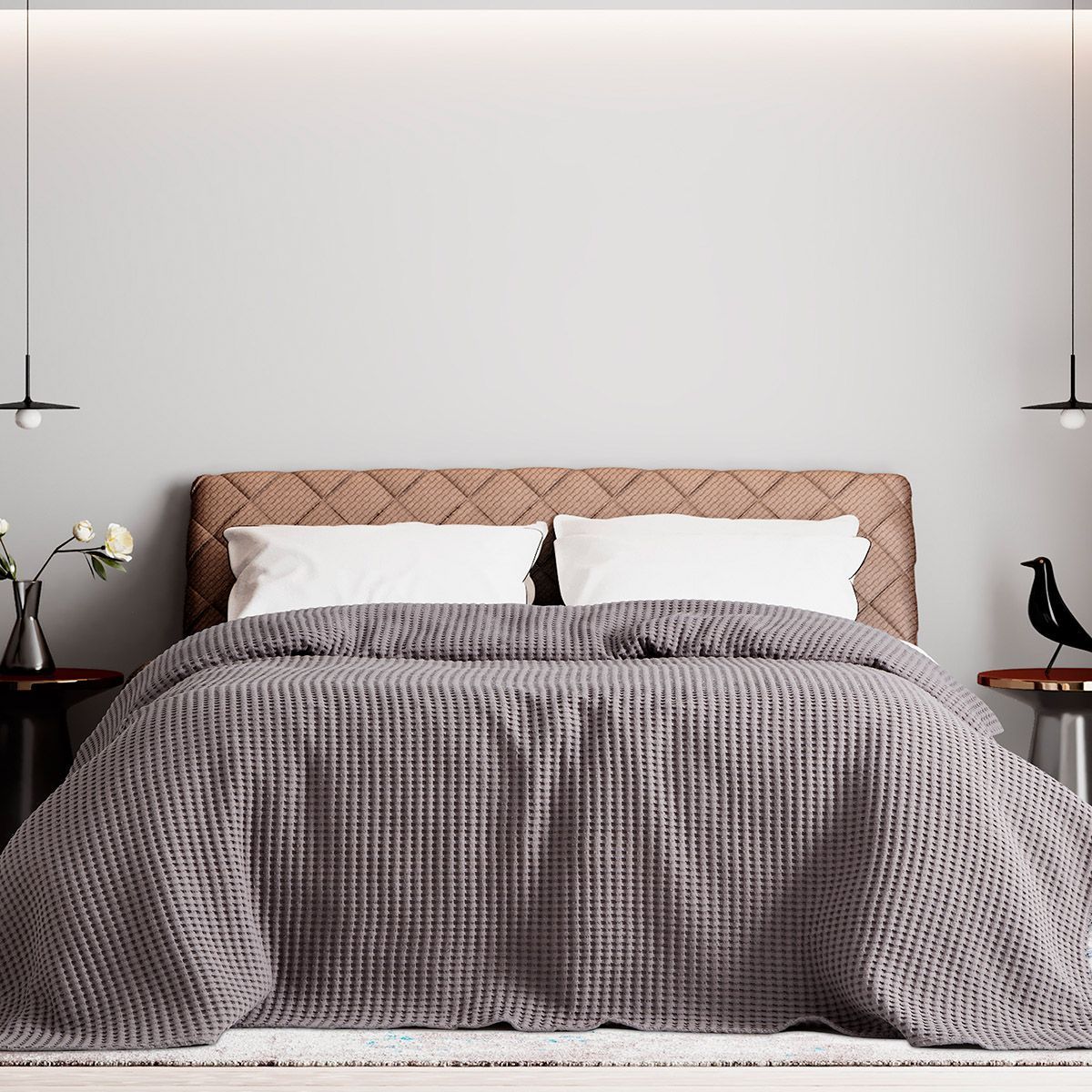 Beauty Home Πικέ μονή waffle Art 1990 Stone 170x240 Ανθρακίτης