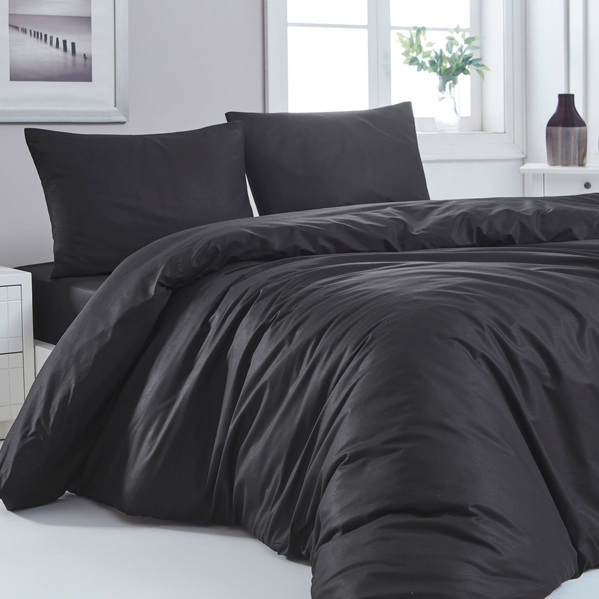 Beauty Home Παπλωματοθήκη υπέρδιπλη μονόχρωμη Art 1999 230x250 Μαύρο